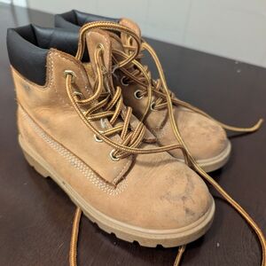 Timberland Kids Tan and Black Boots